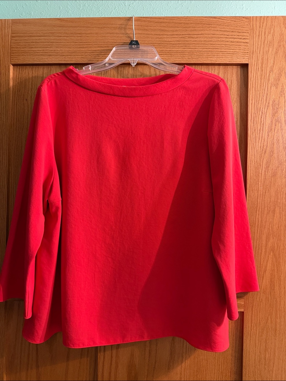 Uniqlo Red Boatneck Long Sleeve Top